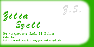 zilia szell business card